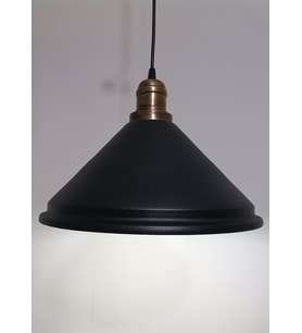 RİOLİGHT RETRO SİYAH İÇİ BEYAZ TEKLİ METAL SARKIT ÇAP: 33CM