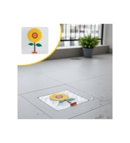 Ayçiçeği Tasarımlı Gider Koku Önleyici Silikon Lavabo Matı