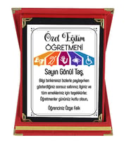 Özel Eğitim Öğretmenine Hediye İsim Baskılı Plaket - Öğretmenler Günü Hediyesi (Kırmızı)
