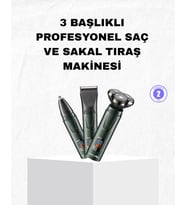 Şarjlı Ve Kablosuz 3 Başlıklı Profesyonel Bakım Seti – Saç, Sakal, Burun Ve Kulak Düzeltici