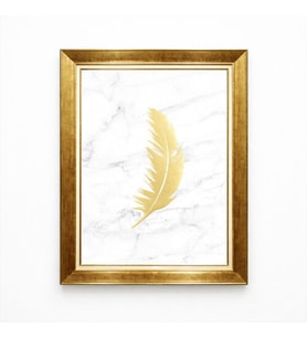 Tablore Gold Altın Tüy Mermer Desenli Çerçeveli Tablo Lüks Modern Salon Ofis Duvar Dekorasyonu