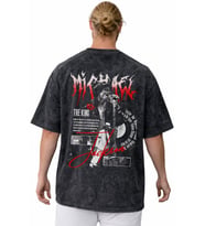 The King Michael Jackson Efsane Şarkıcı Sırt Baskılı Unisex Oversize Vintage Yıkamalı Tişört
