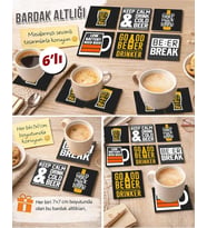Bira Temalı 7x7 – 6’lı Set Dekoratif Kare Tasarım