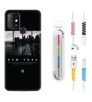 INFINIX Hot 8 9 10 11S Hot 10 Play 10T Kılıf Kablo Koruma Spiral Silikon New York 1612