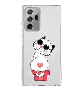Samsung Galaxy Note 20 Ultra Kamera Korumalı Kapak Coolcat Tasarımlı  Şeffaf Kılıf