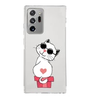 Samsung Galaxy Note 20 Ultra Kamera Korumalı Kapak Coolcat Tasarımlı  Şeffaf Kılıf