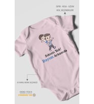 Sıkıntı Yok! Dayım Arkamda Baskılı Bebek Zıbını – Çıtçıtlı Body  %100 Pamuk Kısa Kol