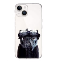 PrintiFy Apple  iPhone 14 ile Uyumlu 1mm Slim Fit Köpek 3 050f Baskılı Şeffaf  Kılıf