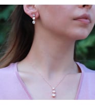 3'lü Sıra Zirkon Taşlı Rose Gold Kaplama Gümüş Set