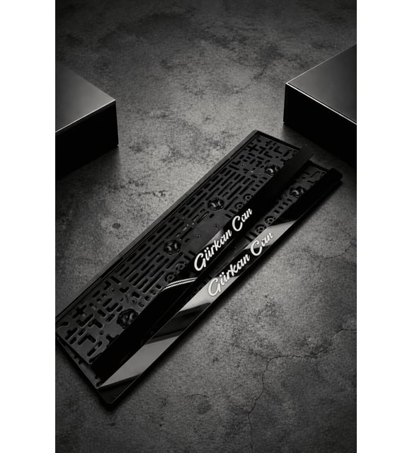 Kişiye Özel Parlak Piano Black Araç Plakalığı (2 Adet )