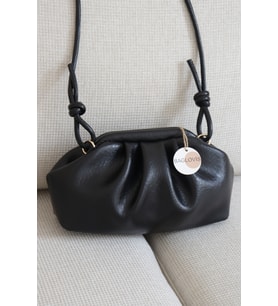 Kadın Burslu Mini El Çantası Vintage Stil Modern Pouch Omuz Çantası Düğüm Askılı