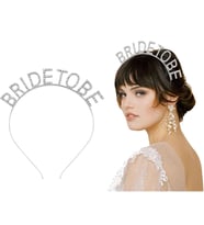 Gümüş Kaplama Kristal Taşlı Bride To Be Gelin Tacı 16x17 Cm