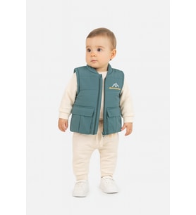 Erkek Çocuk Şişme Yelekli 3'lü Takım – Sweatshirt -Yelek ve Eşofman Altı 251037Y