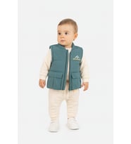 Erkek Çocuk Şişme Yelekli 3'lü Takım – Sweatshirt -Yelek ve Eşofman Altı 251037Y (Yeşil)