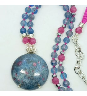 1560 Ruby Kyanit el yapımı kolye