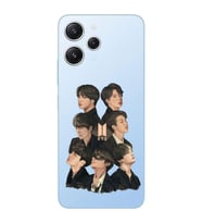 Xiaomi REDMI 12 Uyumlu BTS Desenli Şeffaf Telefon Kılıfı