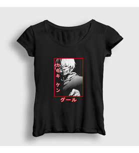 Presmono Kadın Siyah Ken Kaneki V3 Anime Tokyo Ghoul T-Shirt 350373tt