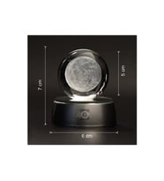 3D Dekoratif Dolunay Renk Değiştiren Led Işıklı Cam Ay Küre Lamba (Mavi)