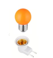 Anahtarlı Duy Fişli + 1w Tasarruflu E27 Led Gece Lambası Turuncu