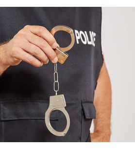 Metal Malzemeden İmal Anahtarlı Oyuncak Polis Kelepçesi