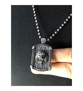 Gotik Tasarım Aslan Kafası ( 1) 925 Ayar Gümüş Kolye