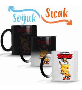 Gold Mecha Crow Design Brawl Stars Sihirli Kupa Bardak Porselen
