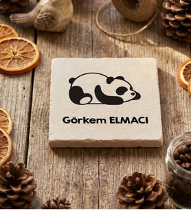 Kişiye Özel Uykucu Panda Bardak Altlığı Doğum Günü Hediyesi