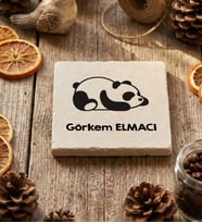 Kişiye Özel Uykucu Panda Bardak Altlığı Doğum Günü Hediyesi