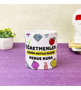 Kişiye Özel Öğretmenler Günü Tasarımlı Kupa