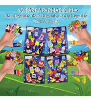 4 Set - 40 Parça Tox Sevimli Böcekler, Uçan, Safari ve Orman Hayvanlar Parmak Kukla T218 T219 T222 T223