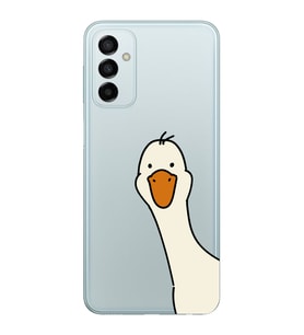 Samsung Galaxy M14 Uyumlu Sevimli Ördek Desenli Şeffaf Telefon Kılıfı