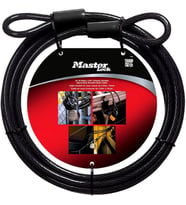 Master Lock 72Dpf 15 Ft İlmekli Uçlu Örgülü Çelik Kablo Ve 3/8 Inç Çap, Siyah, 15 Inç X