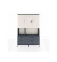 Arges Dolap 6 Raflı 6 Çekmeceli 3 Kapaklı 132x30x195 Antrasit-Aytaşı/Antrasit