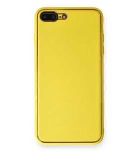 Pilelistore   iPhone 7 Plus Kılıf Coco Deri Silikon Kapak - Sarı