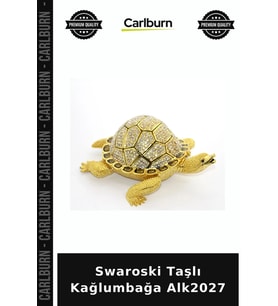 Özel Üretim Dekoratif Hediyelik Kristal Biblo Aksesuar Swaroski Taşlı Kağlumbağa Alk2027