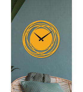 Gowpenart Circle Metal Gold / Altın Duvar Saati - Ev / Ofis Saati - Hediye Saat