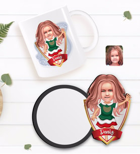 BK Gift Kişiye Özel Kız Çocuk Karikatürlü Beyaz Kupa ve Ahşap Bardak Altlığı Hediye Seti-18