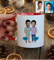 Kişiye Özel Karikatürlü Kankaya Erkek Kardeşe Abiye Hediye Kupa Bardak Doğum Günü Hediyesi