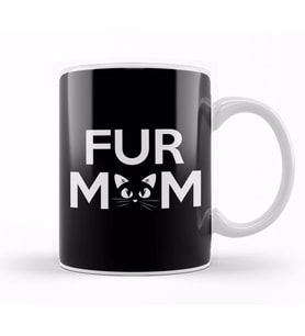 Fur Mom Adorable Crazy Cat Lady Kitty Mama Kupa Bardak Porselen