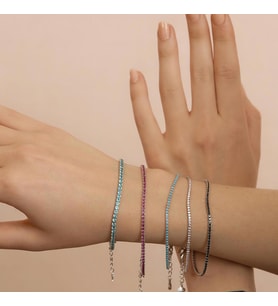 Madam Matmazel Su Yolu Zirkon Taşlı Gümüş Unisex Bileklik  925 Ayar 