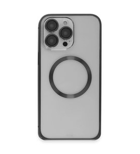 Joko  İphone 15 Pro Max Kılıf Metal Bumper Magneticsafe Kapak - Siyah