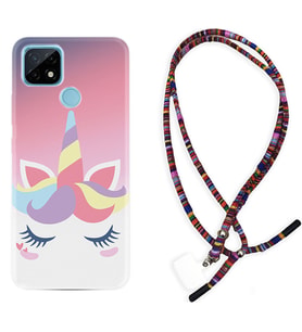 Realme C11 C21 C21Y C25Y C11 2021 Kılıf Boyun Asklı Rasta Silikon Sweety Unicorn 1737