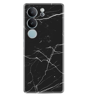 Vivo V29 Kılıf Desenli Silikon Siyah Mermer 1299
