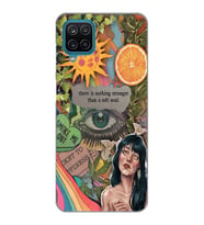 Samsung Galaxy A22/M22/M32 Uyumlu Vintage Kolaj Desenli Şeffaf Telefon Kılıfı