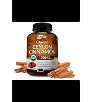 NutriFlair Organic Ceylon Cinnamon (%100 Certified Organic Ceylon Cinnamon) 1200mg per Serving, 180 Capsul.USA (Renksiz)