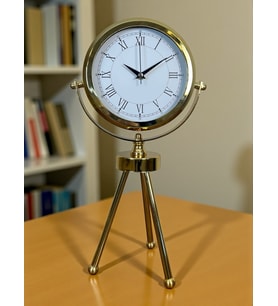MCG Saray Zarafeti Gold Tripod Üç Ayaklı Metal Masa Saati