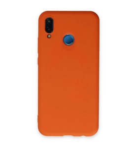 Huawei P20 Lite Kılıf Nano İçi Kadife Silikon - Turuncu
