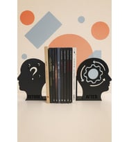 ToDekora Before After Kitap Tutucu Dekoratif Estetik Kitap Desteği Kitaplık Dekoru (Düz Siyah)