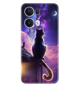 Oppo Reno 13F Kılıf Boutique Baskılı Resimli Damdaki Kedi Pcode -091