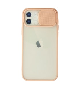 Apple İphone 12 Kılıf Palm Buzlu Kamera Sürgülü Silikon - Pembe